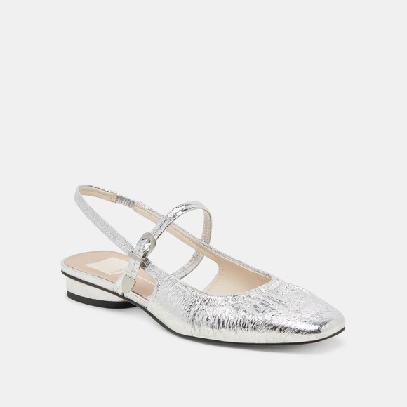 Dolce Vita Shoes - Dolce Vita - Rianne Silver Distressed Leather Square Toe Maryjane Shoes SZ 7.5